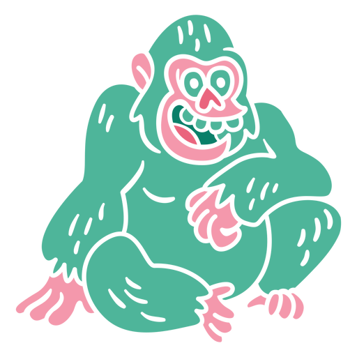 Gorila smiling cut out PNG Design