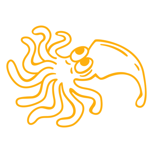 Yellow squid stroke PNG Design