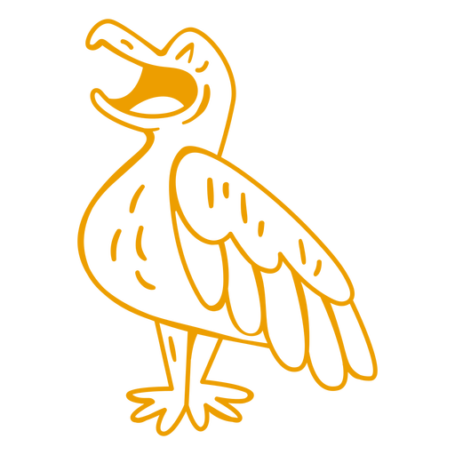 Yellow seagull bird filled stroke