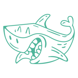 Laughing Shark Filled Stroke PNG & SVG Design For T-Shirts