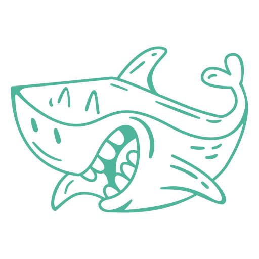 Laughing shark filled stroke PNG Design