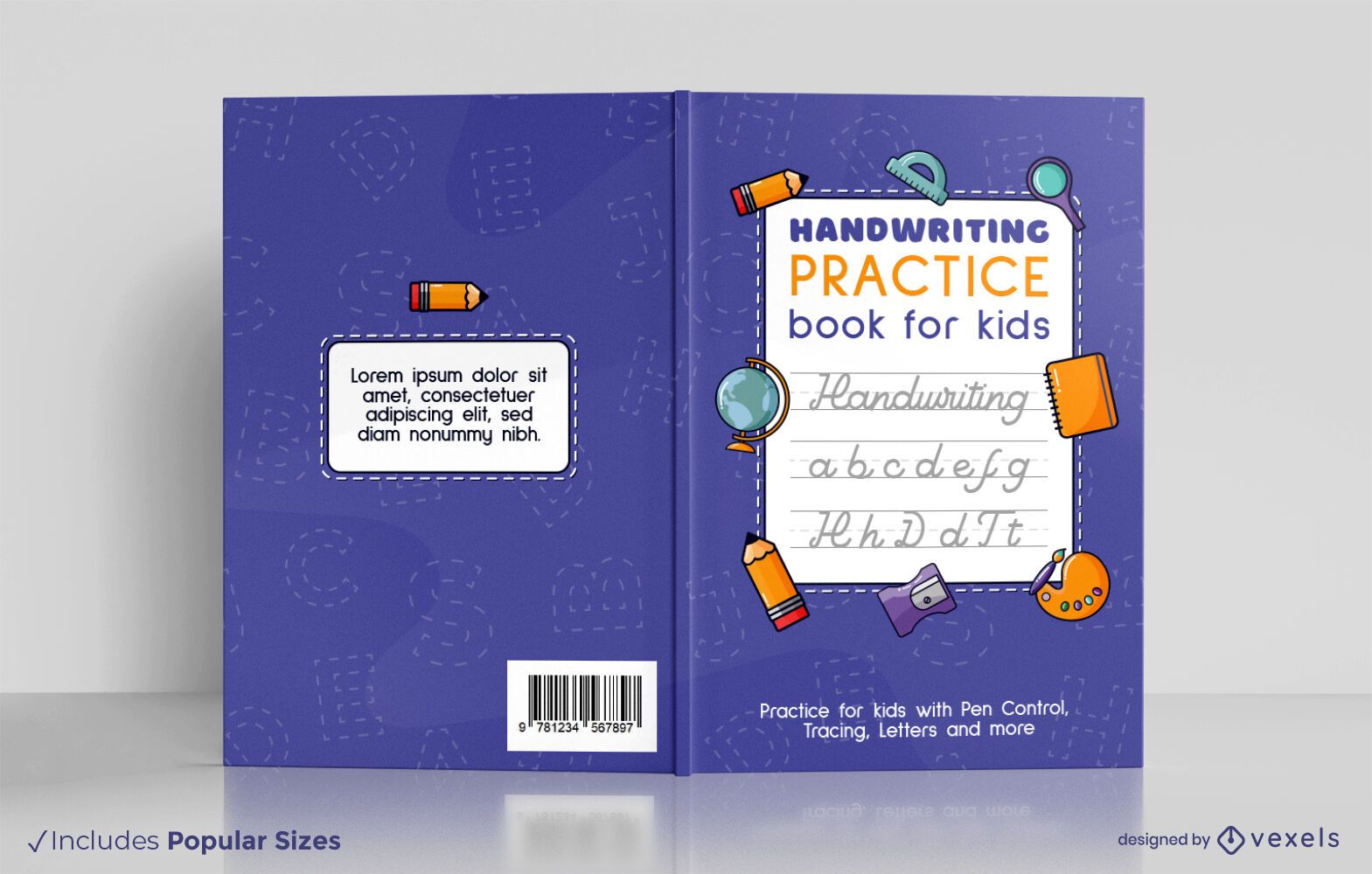 Handwriting for children book cover design