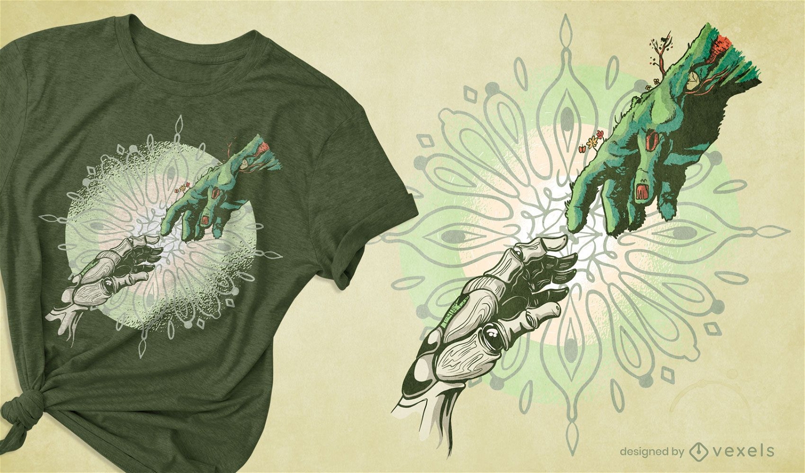 Creation-Technologie und Natur-T-Shirt-Design