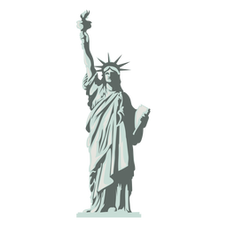 Liberty statue semi flat Transparent PNG