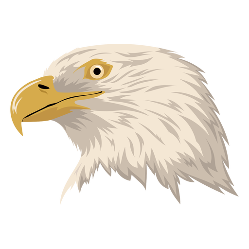 American white eagle head semi flat PNG Design
