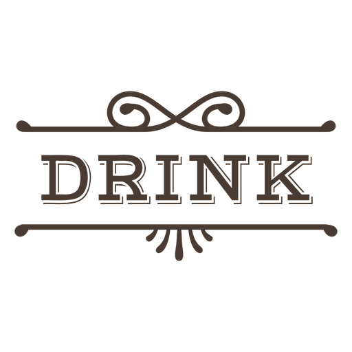 Drink vintage text label PNG Design