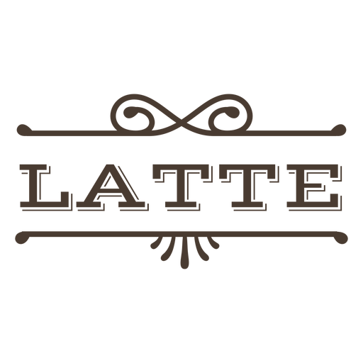 Latte vintage text label PNG Design