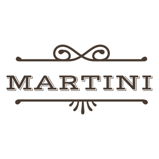 Martini-Textetikettenstrich PNG-Design