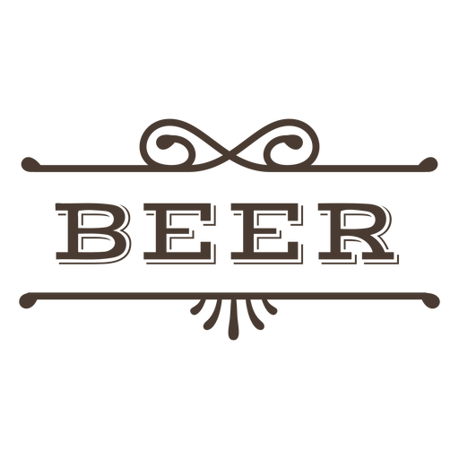 Beer text label stroke PNG Design