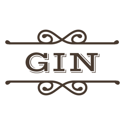 Gin text label stroke PNG Design