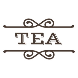 Tea text label stroke PNG Design Transparent PNG