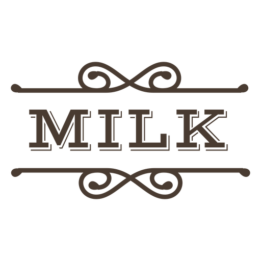 Milk text label stroke