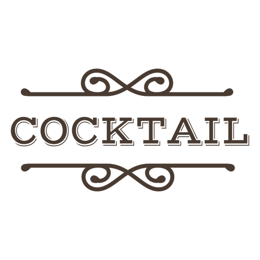 Cocktail text label stroke PNG Design