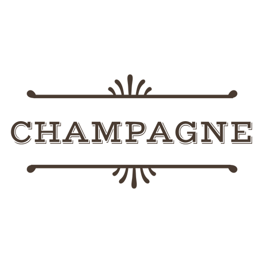Champagne text label stroke PNG Design