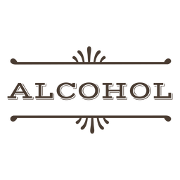 Alcohol text label stroke PNG Design Transparent PNG