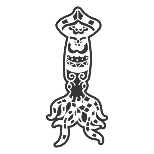 Squid from top mandala cut out PNG Design