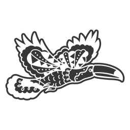 Flying toucan mandala cut out PNG Design
