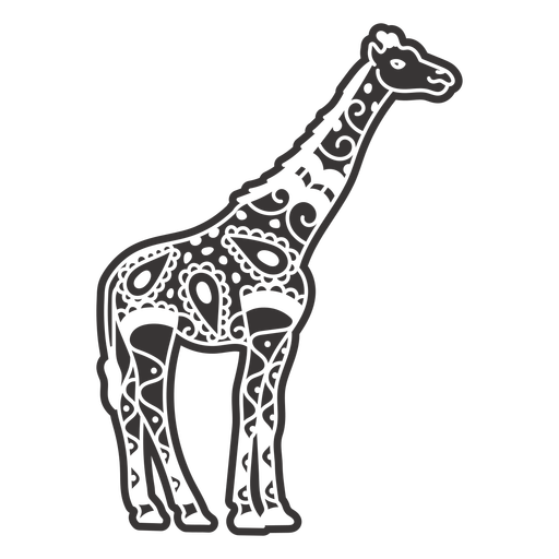 Giraffe side mandala cut out PNG Design