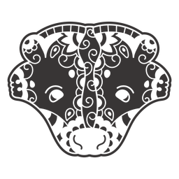 Badger frontal head cut out mandala PNG Design Transparent PNG
