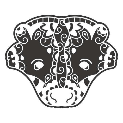 Badger frontal head cut out mandala PNG Design