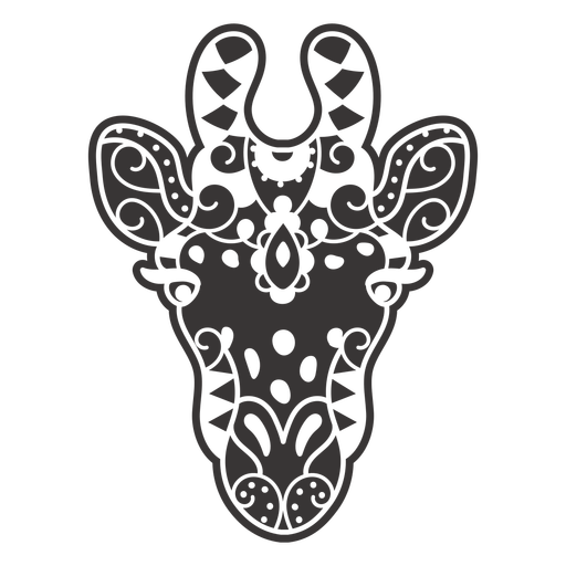 Giraffe head frontal mandala cut out PNG Design