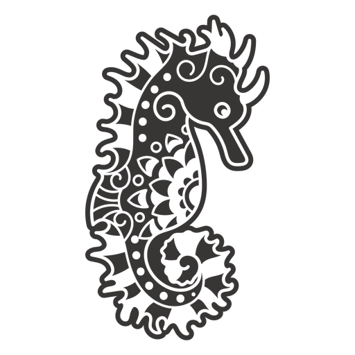 Spiked seahorse side mandala cut out PNG Design