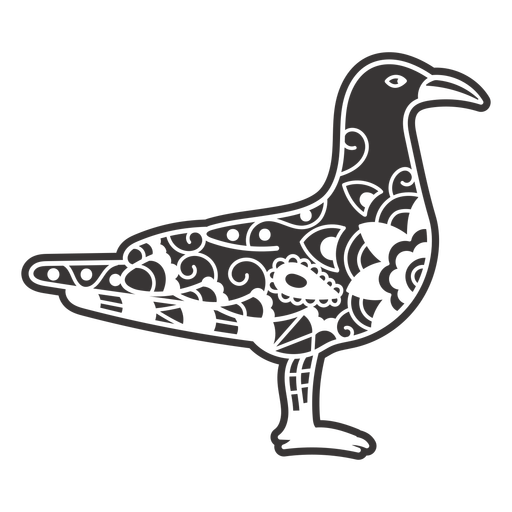 Standing seagull mandala cut out PNG Design