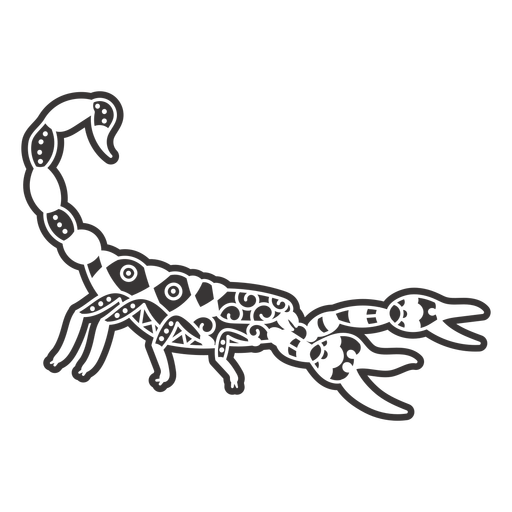 Scorpion side mandala cut out PNG Design