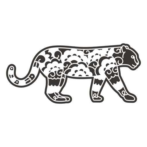 Leopard side mandala cut out  PNG Design