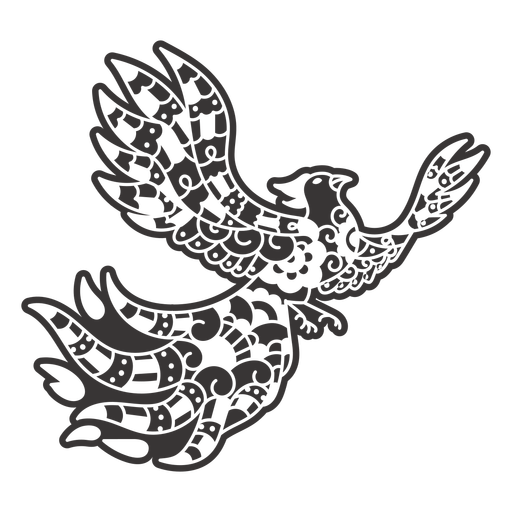 Bird flying mandala cut out  PNG Design