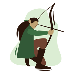 Elf archer with bow and arrow PNG Design