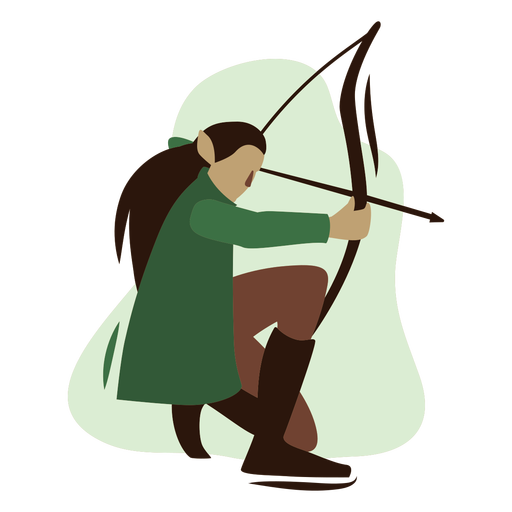 Elf archer with bow and arrow