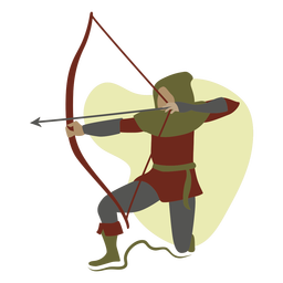 Archer Bow And Arrow Flat PNG & SVG Design For T-Shirts