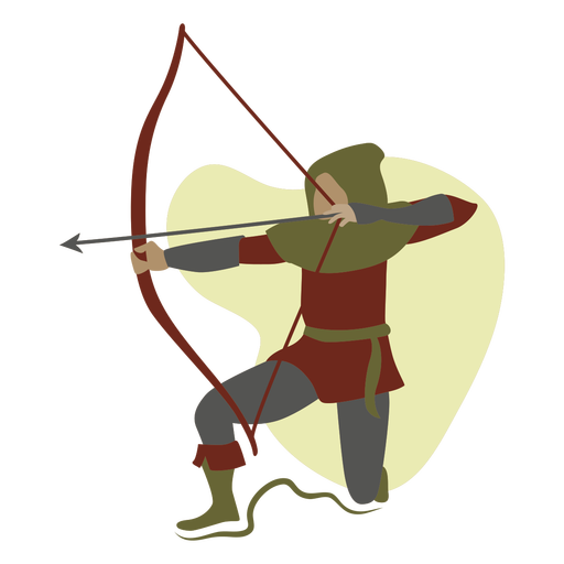 Archer bow and arrow flat PNG Design