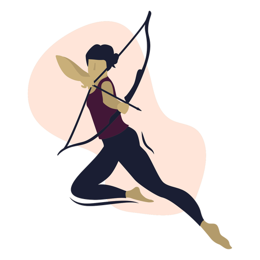 Archer girl jumping PNG Design