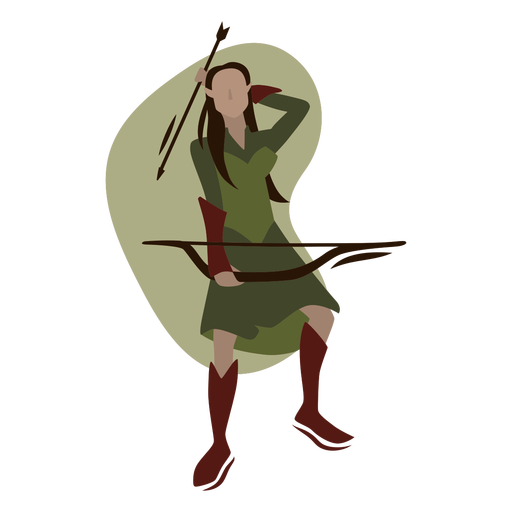 Archery-Characters-FlatWashBrushedShapes - 6 Desenho PNG