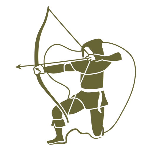 Archer shooting bow and arrow