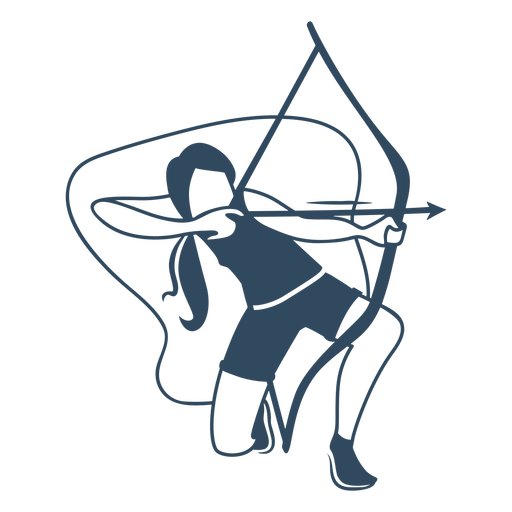 Sport woman archer PNG Design