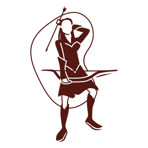 Medieval woman archer cut out