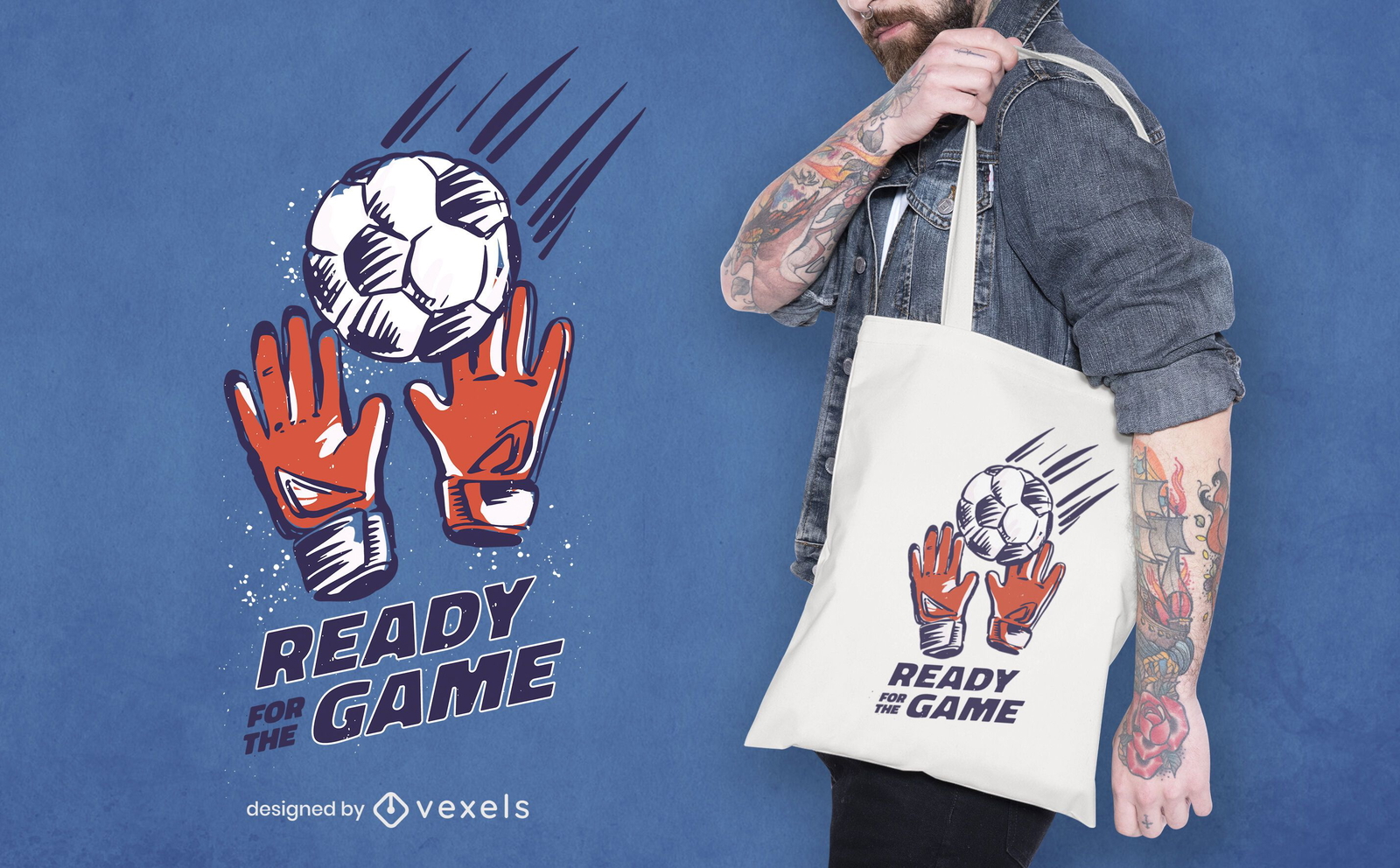 Diseño de bolso de mano de juego de deporte de fútbol