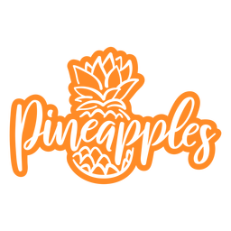 Pineapples fruit cut out badge
