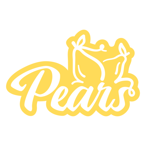 Pears fruit cut out badge