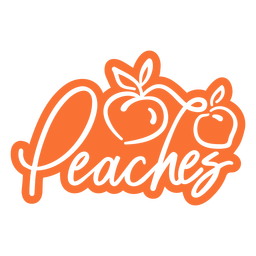 Peach fruit cut out badge PNG Design Transparent PNG