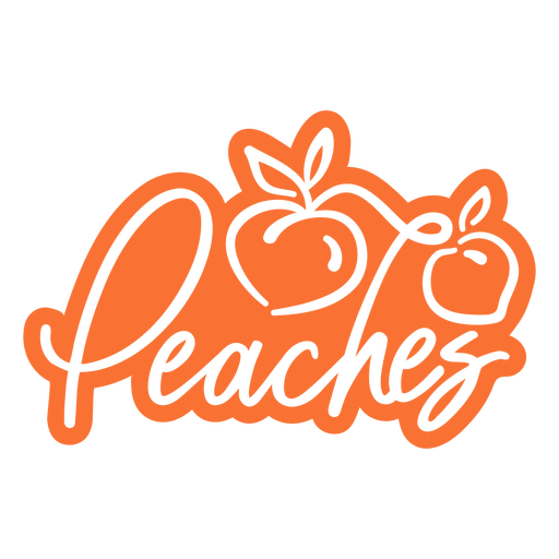 Peach fruit cut out badge PNG Design