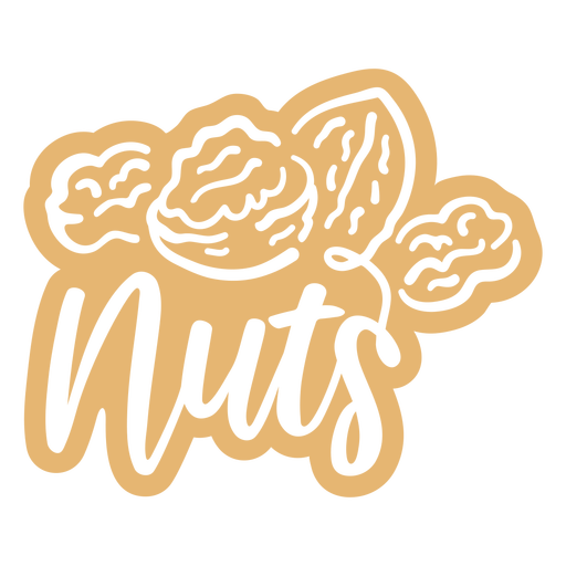 Nuts label lettering cut out PNG Design