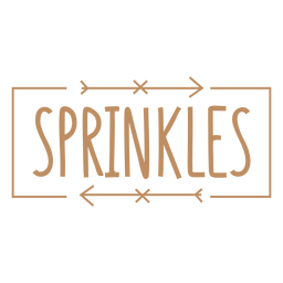 Sprinkles text hand written label stroke PNG Design