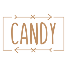 Candy text hand written label stroke PNG Design Transparent PNG