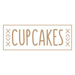 Cupcakes text hand written label stroke PNG Design