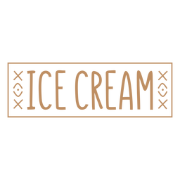 Ice cream text hand written label stroke PNG Design