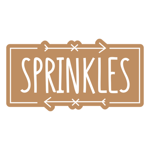 Sprinkles text hand written label cut out